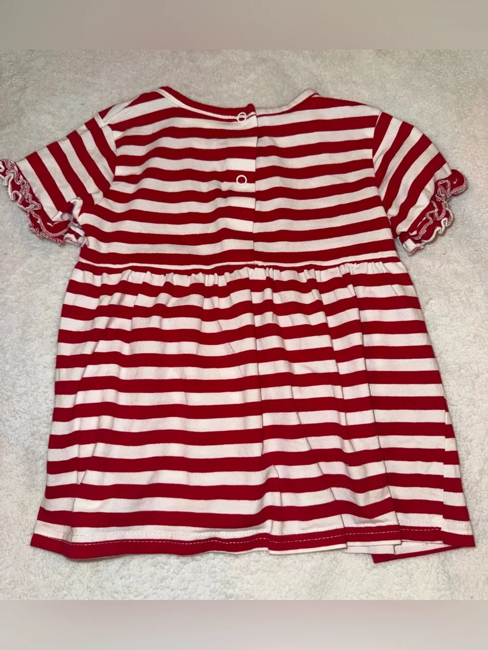 Three Sisters red and white striped Minnie Mouse appliqué dress, size 18 mo